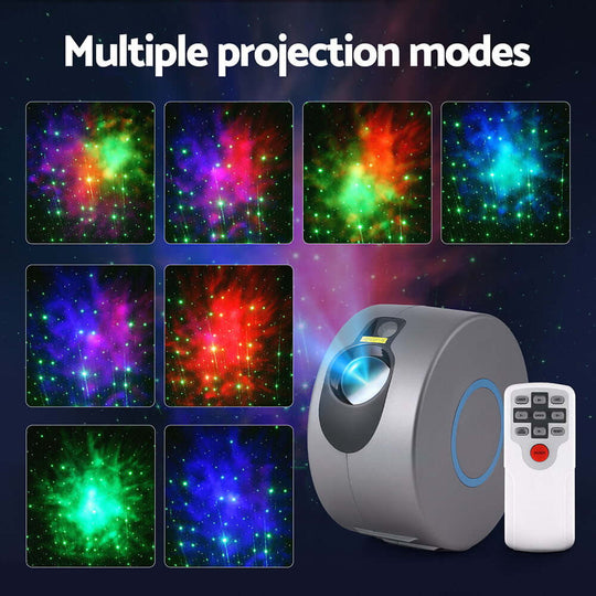 Gardeon projector party light showing multiple projection modes with remote control for vibrant DIY atmospheres.