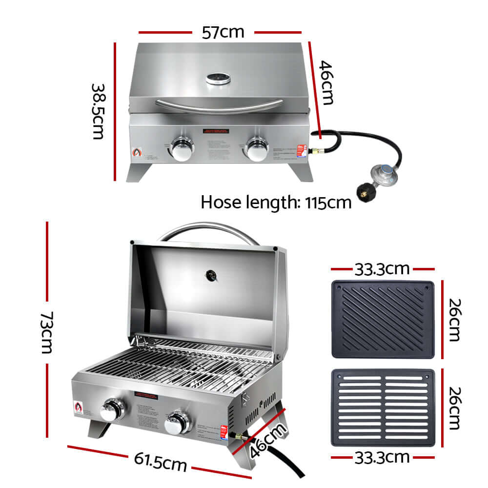 DSZ Product, feed-cond-new, feed-sl-DSZ Freight Payable, newGrillz Portable Gas Bbq Grill 2 Burners With Double Sided Plate - Premium Home & Garden > BBQ > BBQ Tools from Grillz ! Shop Online Buy Now at S & D's Value Store Family Business Best Customer ServiceDSZ Product, feed-cond-new, feed-sl-DSZ Freight Payable, new