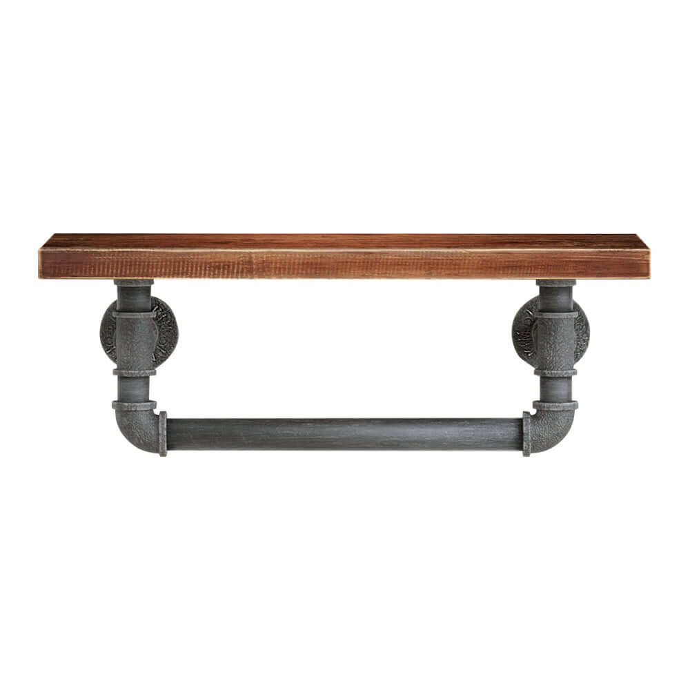 Artiss IVES Floating DIY Pipe Shelf, rustic design with quality metal and solid timber for home or office decor.