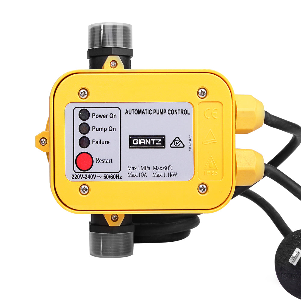 Giantz Water Pressure Pump Controller Auto Switch Control Electric Electronic Yellow