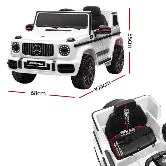 Kids Electric Ride On Car Mercedes - Benz Licensed Amg G63 Toy Cars Remote White