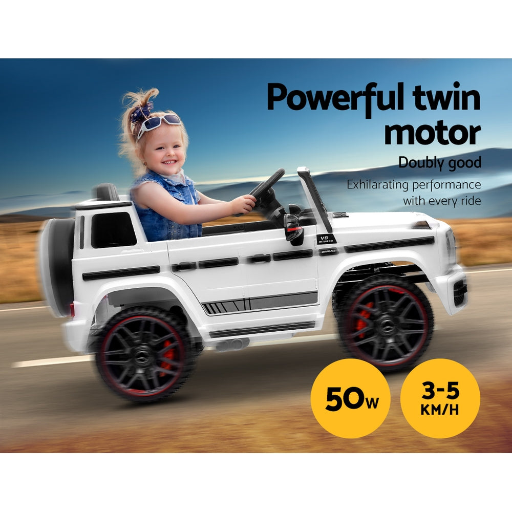 Kids Electric Ride On Car Mercedes - Benz Licensed Amg G63 Toy Cars Remote White