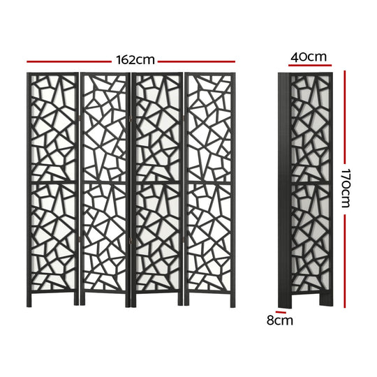 DSZ Product, feed-cond-new, feed-sl-DSZ Freight Payable, newArtiss 4 Panel Room Divider Screen 162 X 170Cm Clover Black - Premium Furniture > Bedroom > Room Dividers from Artiss ! Shop Online Buy Now at S & D's Value Store Family Business Best Customer ServiceDSZ Product, feed-cond-new, feed-sl-DSZ Freight Payable, new