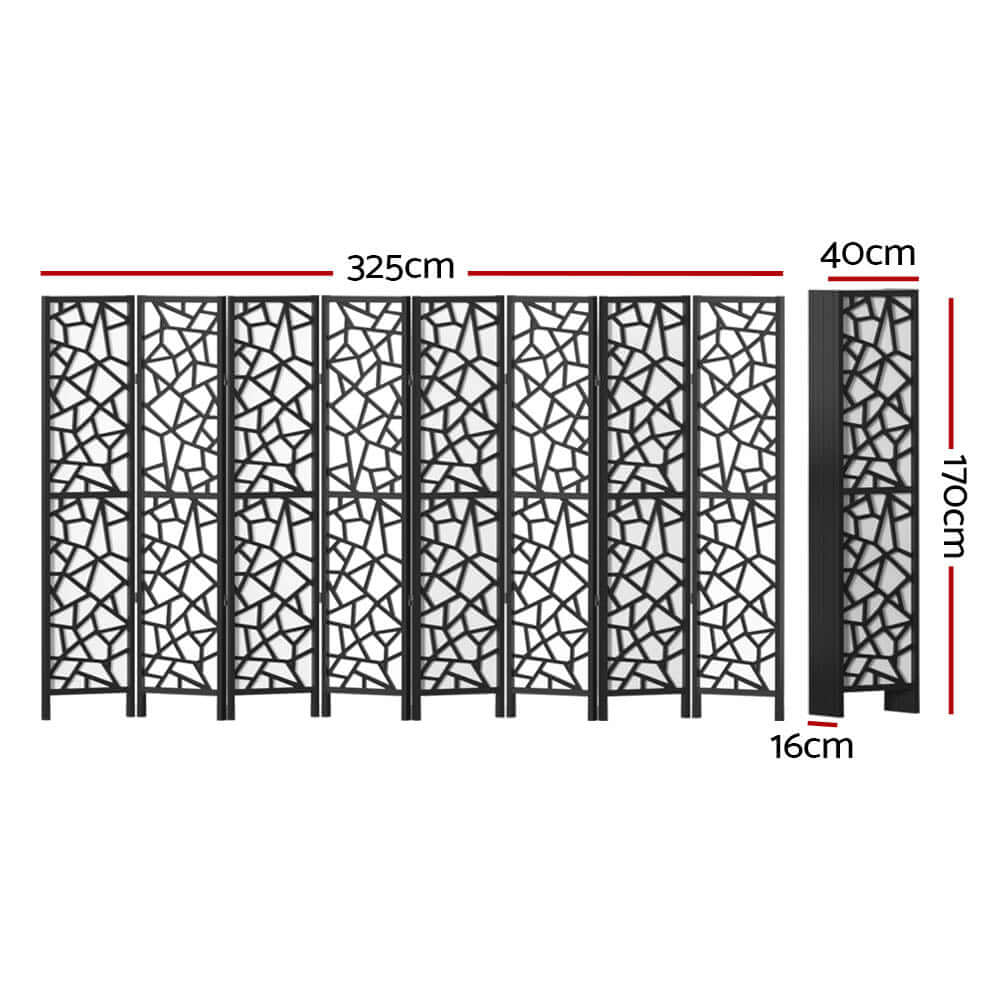 شاشة تقسيم الغرف Artiss 8 Panel مقاس 325x170 سم، لون أسود