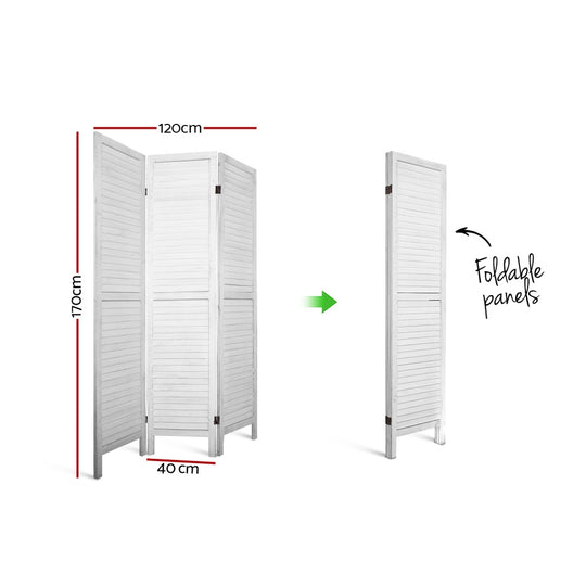 DSZ Product, feed-cond-new, feed-sl-DSZ Freight Payable, newArtiss 3 Panel Room Divider Screen 120 X 170Cm Louver White - Premium Furniture > Bedroom > Room Dividers from Artiss ! Shop Online Buy Now at S & D's Value Store Family Business Best Customer ServiceDSZ Product, feed-cond-new, feed-sl-DSZ Freight Payable, new