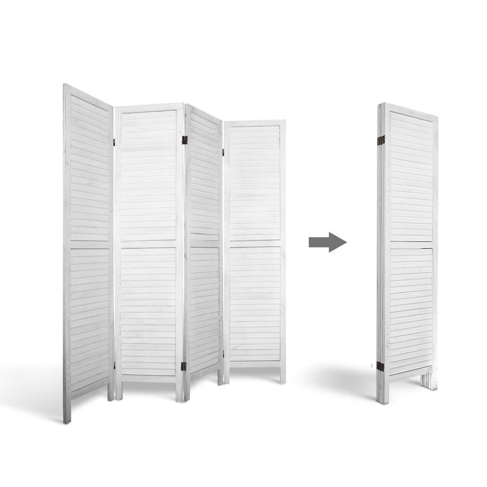 DSZ Product, feed-cond-new, feed-sl-DSZ Freight Payable, newArtiss 4 Panel Room Divider Screen 163 X 170Cm Louver White - Premium Furniture > Bedroom > Room Dividers from Artiss ! Shop Online Buy Now at S & D's Value Store Family Business Best Customer ServiceDSZ Product, feed-cond-new, feed-sl-DSZ Freight Payable, new