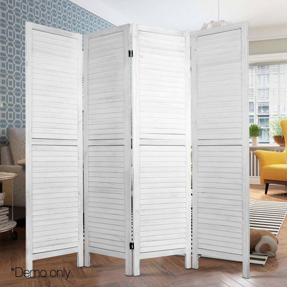 DSZ Product, feed-cond-new, feed-sl-DSZ Freight Payable, newArtiss 4 Panel Room Divider Screen 163 X 170Cm Louver White - Premium Furniture > Bedroom > Room Dividers from Artiss ! Shop Online Buy Now at S & D's Value Store Family Business Best Customer ServiceDSZ Product, feed-cond-new, feed-sl-DSZ Freight Payable, new