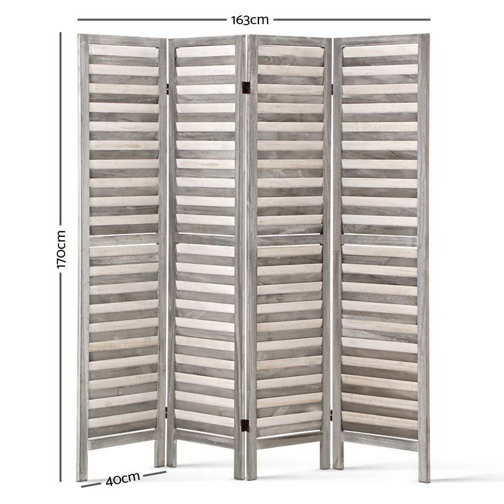 DSZ Product, feed-cond-new, feed-sl-DSZ Freight Payable, newArtiss 4 Panel Room Divider Screen 163 X 170Cm Louver Grey - Premium Furniture > Bedroom > Room Dividers from Artiss ! Shop Online Buy Now at S & D's Value Store Family Business Best Customer ServiceDSZ Product, feed-cond-new, feed-sl-DSZ Freight Payable, new