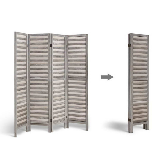 DSZ Product, feed-cond-new, feed-sl-DSZ Freight Payable, newArtiss 4 Panel Room Divider Screen 163 X 170Cm Louver Grey - Premium Furniture > Bedroom > Room Dividers from Artiss ! Shop Online Buy Now at S & D's Value Store Family Business Best Customer ServiceDSZ Product, feed-cond-new, feed-sl-DSZ Freight Payable, new