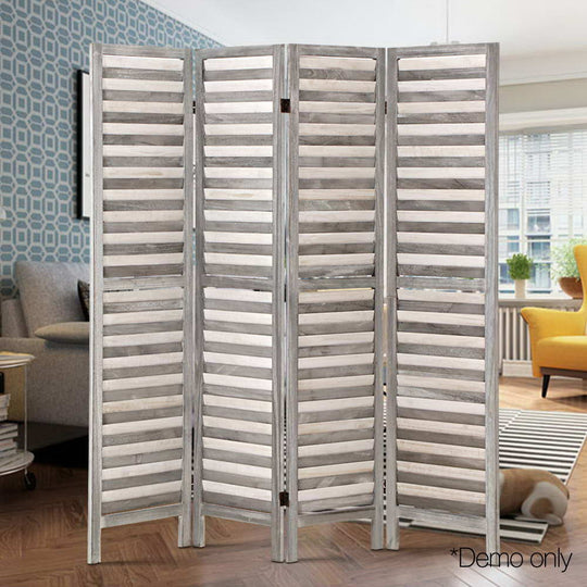 DSZ Product, feed-cond-new, feed-sl-DSZ Freight Payable, newArtiss 4 Panel Room Divider Screen 163 X 170Cm Louver Grey - Premium Furniture > Bedroom > Room Dividers from Artiss ! Shop Online Buy Now at S & D's Value Store Family Business Best Customer ServiceDSZ Product, feed-cond-new, feed-sl-DSZ Freight Payable, new