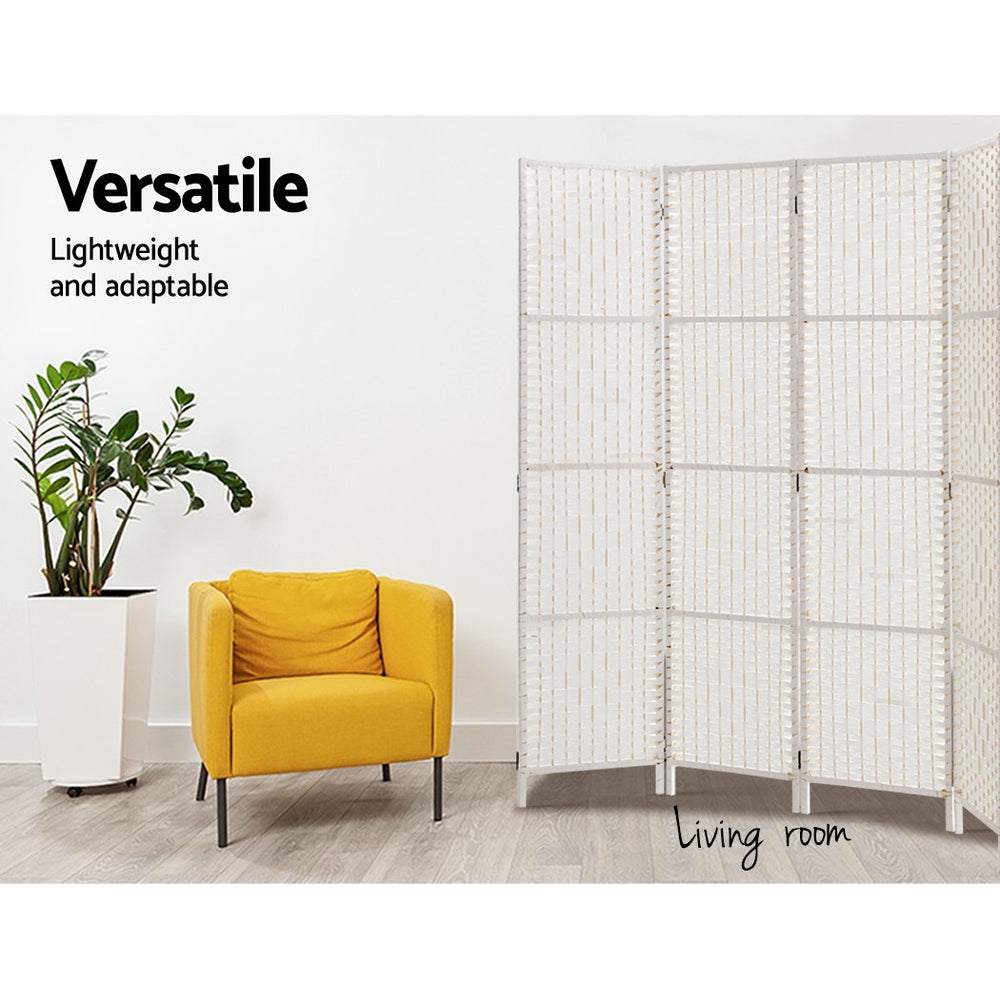 DSZ Product, feed-cond-new, feed-sl-DSZ Freight Payable, newArtiss 4 Panel Room Divider Screen 163 X 170Cm Woven White - Premium Furniture > Bedroom > Room Dividers from Artiss ! Shop Online Buy Now at S & D's Value Store Family Business Best Customer ServiceDSZ Product, feed-cond-new, feed-sl-DSZ Freight Payable, new