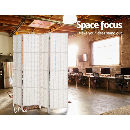 DSZ Product, feed-cond-new, feed-sl-DSZ Freight Payable, newArtiss 4 Panel Room Divider Screen 163 X 170Cm Woven White - Premium Furniture > Bedroom > Room Dividers from Artiss ! Shop Online Buy Now at S & D's Value Store Family Business Best Customer ServiceDSZ Product, feed-cond-new, feed-sl-DSZ Freight Payable, new