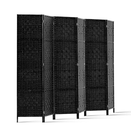 DSZ Product, feed-cond-new, feed-sl-DSZ Freight Payable, newArtiss 6 Panel Room Divider Screen 245 X 170Cm Woven Black - Premium Furniture > Bedroom > Room Dividers from Artiss ! Shop Online Buy Now at S & D's Value Store Family Business Best Customer ServiceDSZ Product, feed-cond-new, feed-sl-DSZ Freight Payable, new