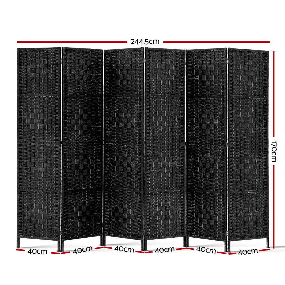 DSZ Product, feed-cond-new, feed-sl-DSZ Freight Payable, newArtiss 6 Panel Room Divider Screen 245 X 170Cm Woven Black - Premium Furniture > Bedroom > Room Dividers from Artiss ! Shop Online Buy Now at S & D's Value Store Family Business Best Customer ServiceDSZ Product, feed-cond-new, feed-sl-DSZ Freight Payable, new