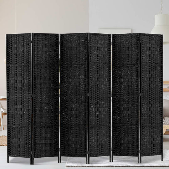 DSZ Product, feed-cond-new, feed-sl-DSZ Freight Payable, newArtiss 6 Panel Room Divider Screen 245 X 170Cm Woven Black - Premium Furniture > Bedroom > Room Dividers from Artiss ! Shop Online Buy Now at S & D's Value Store Family Business Best Customer ServiceDSZ Product, feed-cond-new, feed-sl-DSZ Freight Payable, new