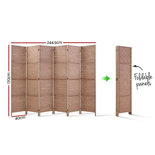 DSZ Product, feed-cond-new, feed-sl-DSZ Freight Payable, newArtiss 6 Panel Room Divider Screen 245 X 170Cm Woven Natural - Premium Furniture > Bedroom > Room Dividers from Artiss ! Shop Online Buy Now at S & D's Value Store Family Business Best Customer ServiceDSZ Product, feed-cond-new, feed-sl-DSZ Freight Payable, new