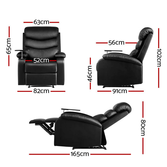 DSZ Product, feed-cond-new, feed-sl-DSZ Freight Payable, newArtiss Recliner Chair Leather Black Tray Table Erika - Premium Furniture > Bar Stools & Chairs > Arm Chairs & Recliners from Artiss ! Shop Online Buy Now at S & D's Value Store Family Business Best Customer ServiceDSZ Product, feed-cond-new, feed-sl-DSZ Freight Payable, new