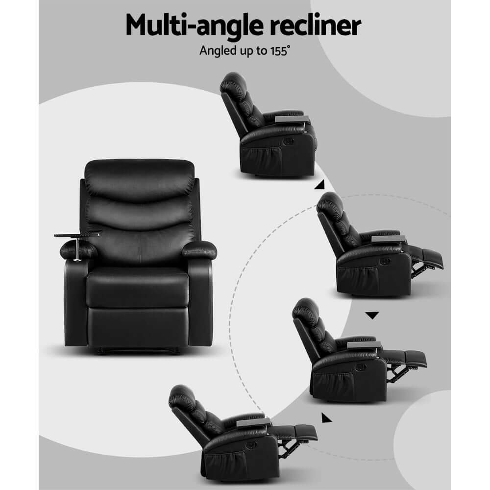 DSZ Product, feed-cond-new, feed-sl-DSZ Freight Payable, newArtiss Recliner Chair Leather Black Tray Table Erika - Premium Furniture > Bar Stools & Chairs > Arm Chairs & Recliners from Artiss ! Shop Online Buy Now at S & D's Value Store Family Business Best Customer ServiceDSZ Product, feed-cond-new, feed-sl-DSZ Freight Payable, new