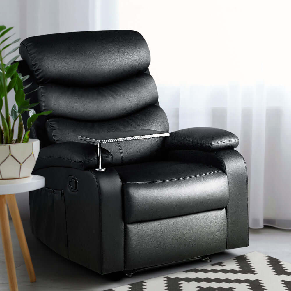 DSZ Product, feed-cond-new, feed-sl-DSZ Freight Payable, newArtiss Recliner Chair Leather Black Tray Table Erika - Premium Furniture > Bar Stools & Chairs > Arm Chairs & Recliners from Artiss ! Shop Online Buy Now at S & D's Value Store Family Business Best Customer ServiceDSZ Product, feed-cond-new, feed-sl-DSZ Freight Payable, new