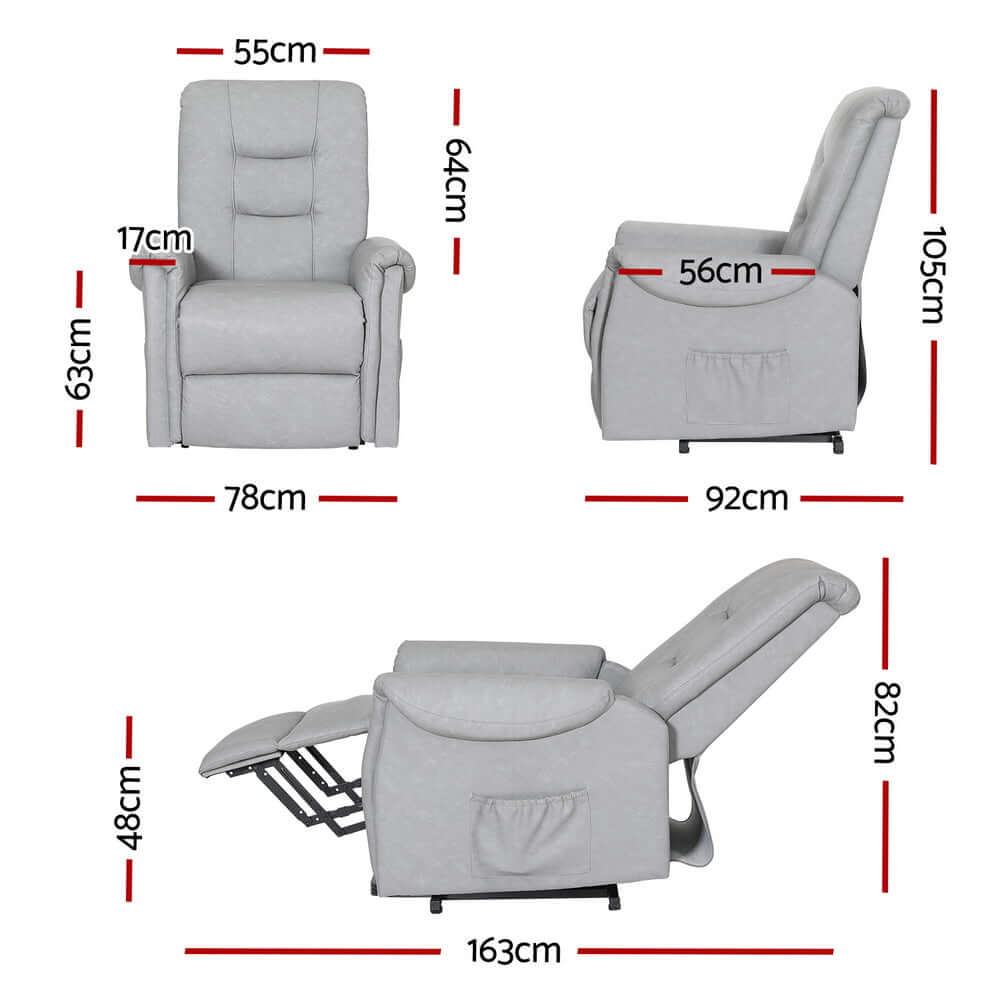 DSZ Product, feed-cond-new, feed-sl-DSZ Freight Payable, newArtiss Recliner Chair Lift Assist Chair Leather Grey - Premium Furniture > Office > Office & Desk Chairs from Artiss ! Shop Online Buy Now at S & D's Value Store Family Business Best Customer ServiceDSZ Product, feed-cond-new, feed-sl-DSZ Freight Payable, new