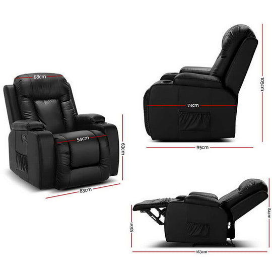 DSZ Product, feed-cond-new, feed-sl-DSZ Freight Payable, newArtiss Recliner Chair Electric Heated Massage Chairs Faux Leather Cabin - Premium Furniture > Bar Stools & Chairs > Massage Chairs from Artiss ! Shop Online Buy Now at S & D's Value Store Family Business Best Customer ServiceDSZ Product, feed-cond-new, feed-sl-DSZ Freight Payable, new