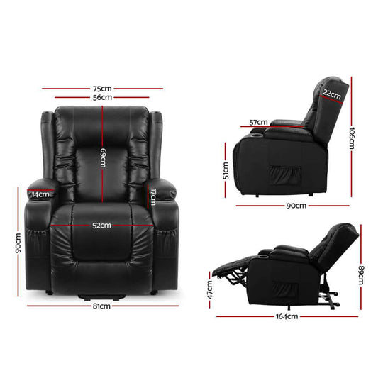 DSZ Product, feed-cond-new, feed-sl-DSZ Freight Payable, newArtiss Recliner Chair Lift Assist Heated Massage Chair Leather Rukwa - Premium Furniture > Bar Stools & Chairs > Massage Chairs from Artiss ! Shop Online Buy Now at S & D's Value Store Family Business Best Customer ServiceDSZ Product, feed-cond-new, feed-sl-DSZ Freight Payable, new