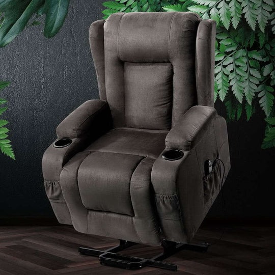 DSZ Product, feed-cond-new, feed-sl-DSZ Freight Payable, newArtiss Recliner Chair Lift Assist Heated Massage Chair Velvet Rukwa - Premium Furniture > Bar Stools & Chairs > Massage Chairs from Artiss ! Shop Online Buy Now at S & D's Value Store Family Business Best Customer ServiceDSZ Product, feed-cond-new, feed-sl-DSZ Freight Payable, new