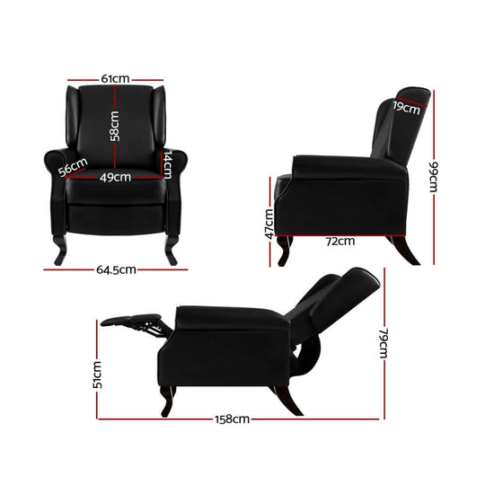 DSZ Product, feed-cond-new, feed-sl-DSZ Freight Payable, newArtiss Recliner Armchair Black Faux Leather Domini - Premium Furniture > Bar Stools & Chairs > Arm Chairs & Recliners from Artiss ! Shop Online Buy Now at S & D's Value Store Family Business Best Customer ServiceDSZ Product, feed-cond-new, feed-sl-DSZ Freight Payable, new