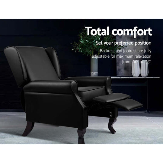 DSZ Product, feed-cond-new, feed-sl-DSZ Freight Payable, newArtiss Recliner Armchair Black Faux Leather Domini - Premium Furniture > Bar Stools & Chairs > Arm Chairs & Recliners from Artiss ! Shop Online Buy Now at S & D's Value Store Family Business Best Customer ServiceDSZ Product, feed-cond-new, feed-sl-DSZ Freight Payable, new