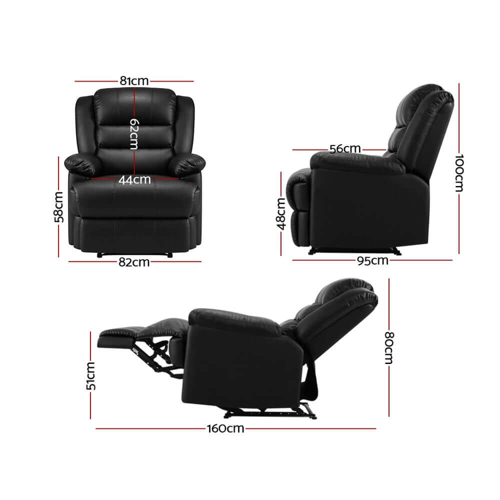 DSZ Product, feed-cond-new, feed-sl-DSZ Freight Payable, newArtiss Recliner Chair Leather Black Cissy - Premium Furniture > Bar Stools & Chairs > Arm Chairs & Recliners from Artiss ! Shop Online Buy Now at S & D's Value Store Family Business Best Customer ServiceDSZ Product, feed-cond-new, feed-sl-DSZ Freight Payable, new