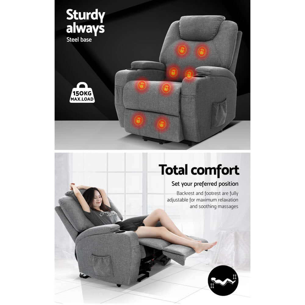 DSZ Product, feed-cond-new, feed-sl-DSZ Freight Payable, newArtiss Recliner Chair Lift Assist Heated Massage Chair Velvet Milio - Premium Furniture > Bar Stools & Chairs > Massage Chairs from Artiss ! Shop Online Buy Now at S & D's Value Store Family Business Best Customer ServiceDSZ Product, feed-cond-new, feed-sl-DSZ Freight Payable, new