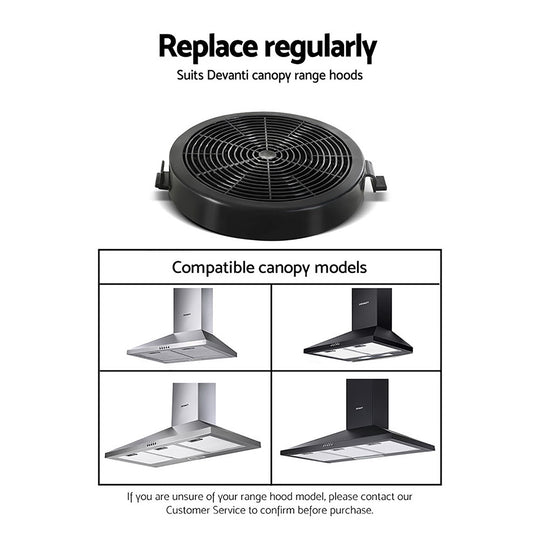 Devanti 11cm Range Hood Carbon Charcoal Filters Replacement X2