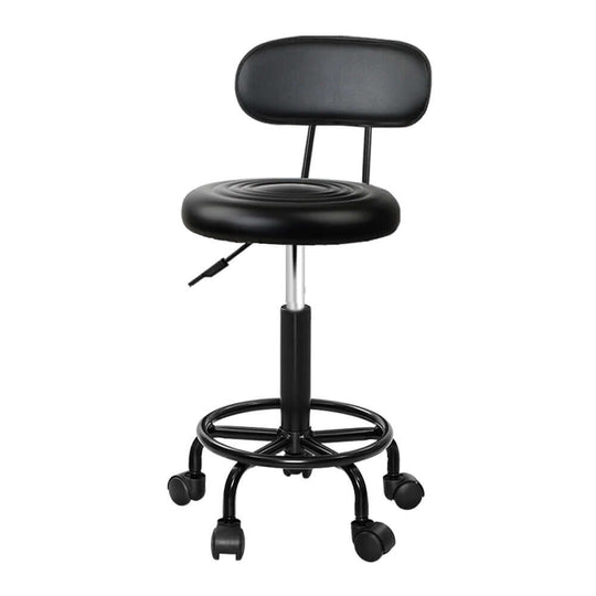 Artiss salon stool swivel chair with backrest, black design, ideal for salons, cafes, and studios, affordable luxury seating.