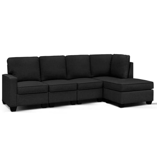 Artiss Modular Sofa Chaise Set 5-seater in dark grey, offering affordable, quality, and stylish DIY configurations.