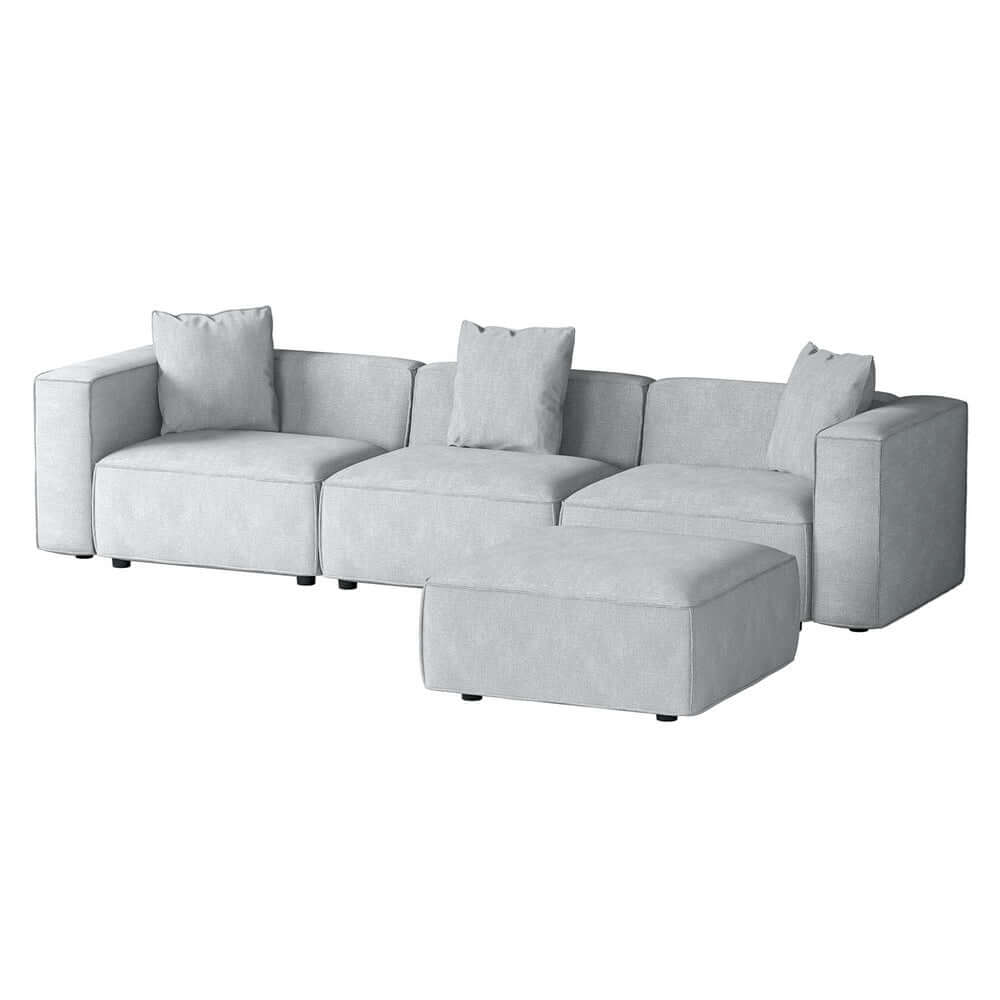 Artiss Modular Sofa Chaise Set 4-Seater in Grey, stylish and affordable modern seating for contemporary living rooms.