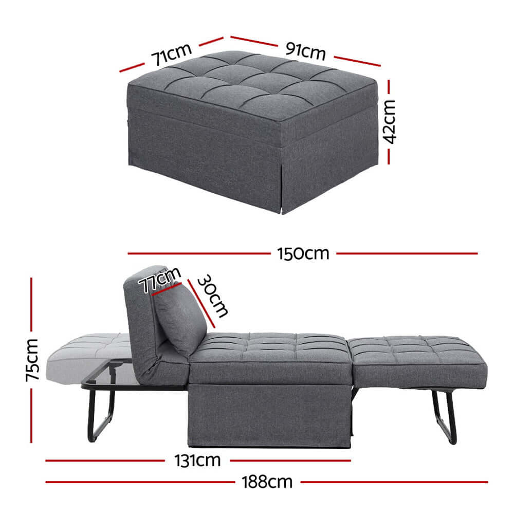 DSZ Product, feed-cond-new, feed-sl-DSZ Freight Payable, newArtiss Sofa Bed Ottoman Pillow Folding Linen Grey Siyi - Premium Furniture > Sofas > Sofas & Sofa Beds from Artiss ! Shop Online Buy Now at S & D's Value Store Family Business Best Customer ServiceDSZ Product, feed-cond-new, feed-sl-DSZ Freight Payable, new