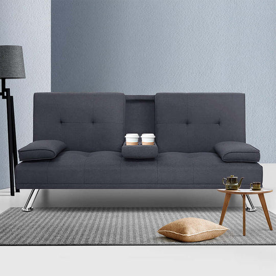 DSZ Product, feed-cond-new, feed-sl-DSZ Freight Payable, newArtiss Sofa Bed 175Cm Dark Grey Fabric - Premium Furniture > Bar Stools & Chairs > Arm Chairs & Recliners from Artiss ! Shop Online Buy Now at S & D's Value Store Family Business Best Customer ServiceDSZ Product, feed-cond-new, feed-sl-DSZ Freight Payable, new