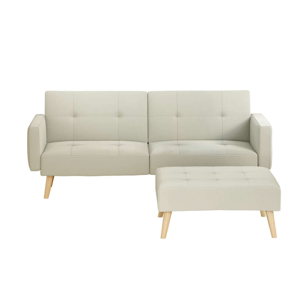 DSZ Product, feed-cond-new, feed-sl-DSZ Freight Payable, newArtiss Sofa Bed Ottoman 3 Seater Beige Faux Linen - Premium Furniture > Bar Stools & Chairs > Arm Chairs & Recliners from Artiss ! Shop Online Buy Now at S & D's Value Store Family Business Best Customer ServiceDSZ Product, feed-cond-new, feed-sl-DSZ Freight Payable, new