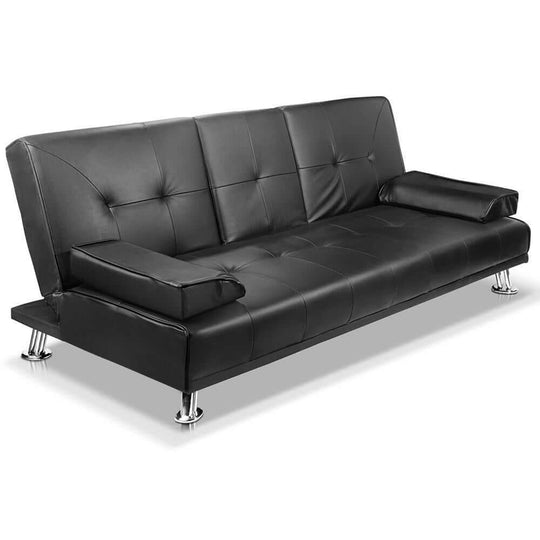 DSZ Product, feed-cond-new, feed-sl-DSZ Freight Payable, newArtiss Sofa Bed 188Cm Black Pu Leather - Premium Furniture > Bar Stools & Chairs > Arm Chairs & Recliners from Artiss ! Shop Online Buy Now at S & D's Value Store Family Business Best Customer ServiceDSZ Product, feed-cond-new, feed-sl-DSZ Freight Payable, new