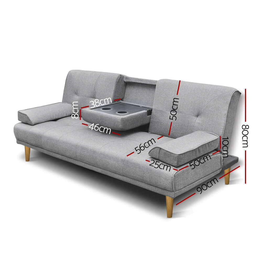 DSZ Product, feed-cond-new, feed-sl-DSZ Freight Payable, newArtiss Sofa Bed 188Cm Grey Faux Linen - Premium Furniture > Bar Stools & Chairs > Arm Chairs & Recliners from Artiss ! Shop Online Buy Now at S & D's Value Store Family Business Best Customer ServiceDSZ Product, feed-cond-new, feed-sl-DSZ Freight Payable, new