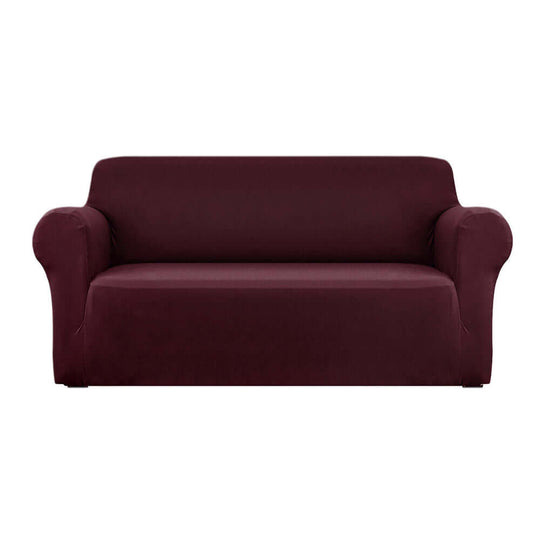 Artiss burgundy sofa cover for 3-seater couch, affordable DIY solution for stylish protection and easy home upgrade.