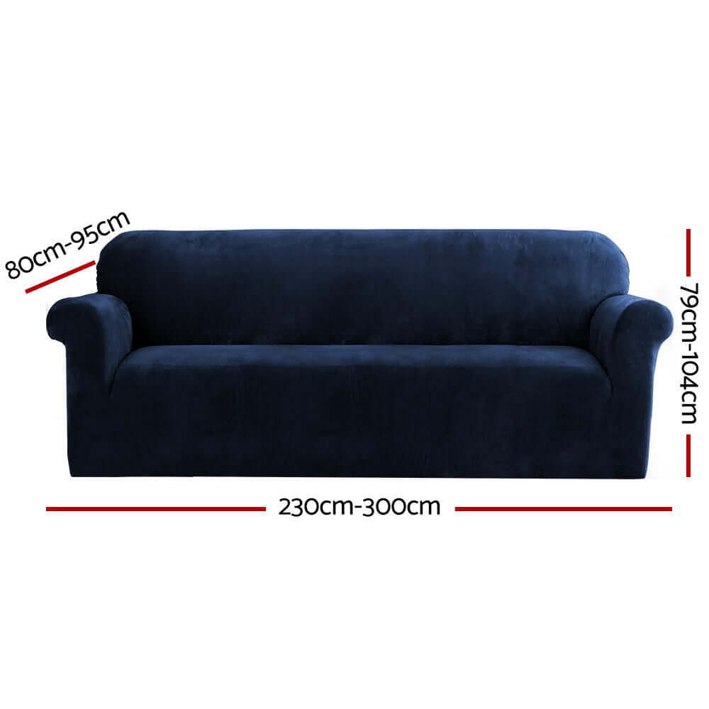 Artiss Sofa Cover Couch Covers for 4 Seater in Luxurious Velvet Sapphire, offering quality protection and style.