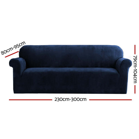 Artiss Sofa Cover Couch Covers for 4 Seater in Luxurious Velvet Sapphire, offering quality protection and style.