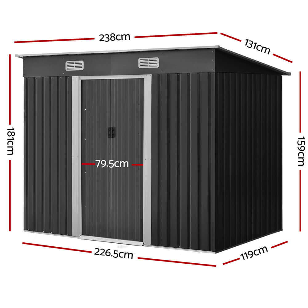 DSZ Product, feed-cond-new, feed-sl-DSZ Freight Payable, newGiantz Garden Shed 2.38 X 1.31M Sheds Outdoor Storage Tool Metal Workshop Shelter Sliding Door - Premium Home & Garden > Storage > Sheds from Giantz ! Shop Online Buy Now at S & D's Value Store Family Business Best Customer ServiceDSZ Product, feed-cond-new, feed-sl-DSZ Freight Payable, new