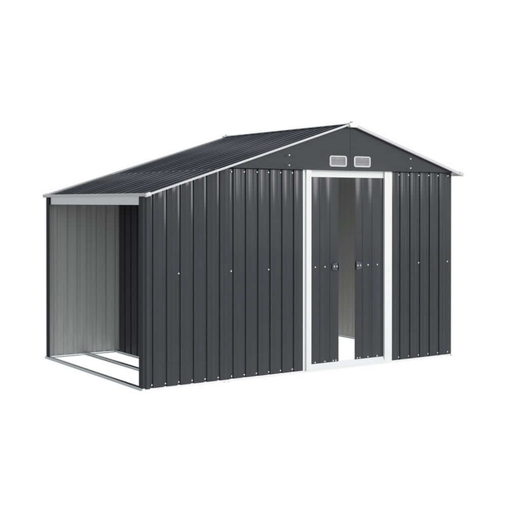 Giantz Garden Shed 3.22x1.96M with sloped roof and double sliding doors, durable outdoor storage solution for DIY enthusiasts.