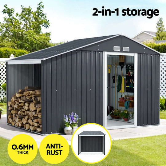 Affordable Giantz 2-in-1 garden shed, 0.6mm thick, anti-rust, perfect for DIY storage of tools and equipment.