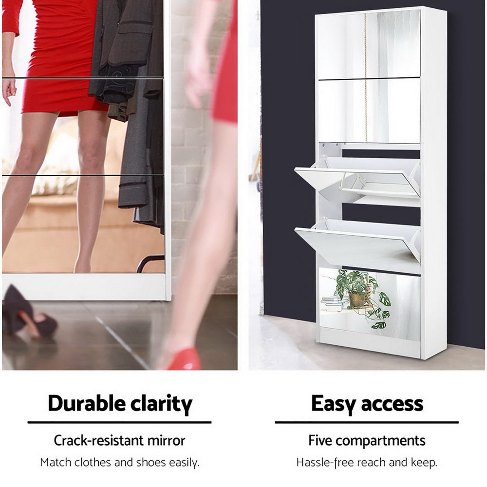 DSZ Product, feed-cond-new, feed-sl-DSZ Freight Payable, newArtiss Shoe Rack Cabinet Mirror 25 Pairs White - Premium Furniture > Living Room > Shoe Storage from Artiss ! Shop Online Buy Now at S & D's Value Store Family Business Best Customer ServiceDSZ Product, feed-cond-new, feed-sl-DSZ Freight Payable, new