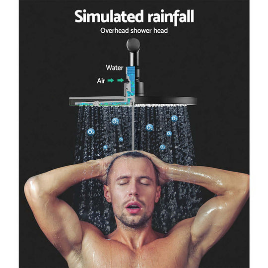 _label_, DSZ Product, feed-cond-new, feed-sl-free shipping, free-shipping, newCefito 9'' Rain Shower Head Set Handheld Round High Pressure Black - Premium Home & Garden > Bathroom Accessories > Shower Accessories from Cefito ! Shop Online Buy Now at S & D's Value Store Family Business Best Customer Service_label_, DSZ Product, feed-cond-new, feed-sl-free shipping, free-shipping, new