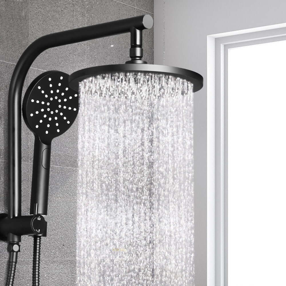 _label_, DSZ Product, feed-cond-new, feed-sl-free shipping, free-shipping, newCefito 9'' Rain Shower Head Set Handheld Round High Pressure Black - Premium Home & Garden > Bathroom Accessories > Shower Accessories from Cefito ! Shop Online Buy Now at S & D's Value Store Family Business Best Customer Service_label_, DSZ Product, feed-cond-new, feed-sl-free shipping, free-shipping, new