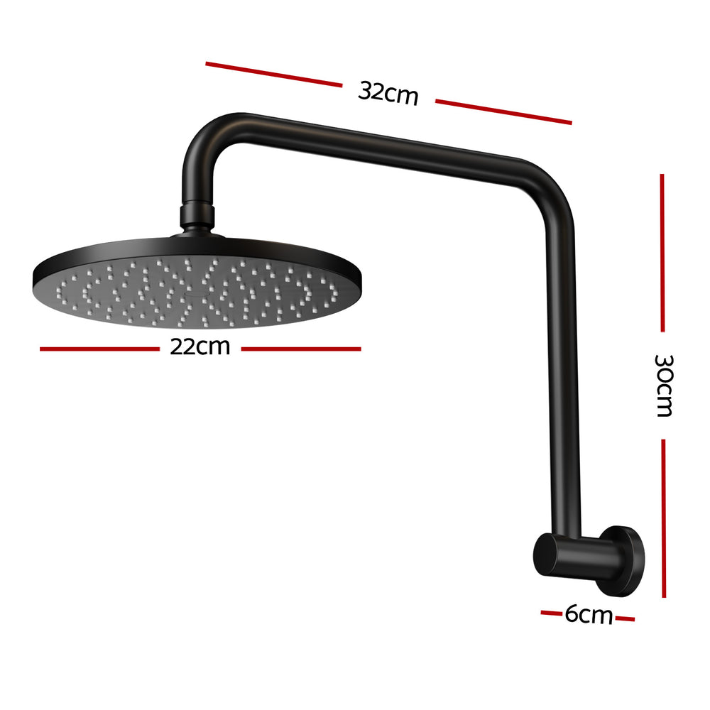 9'' Rain Shower Head Overhead High - Pressure Swivel Black